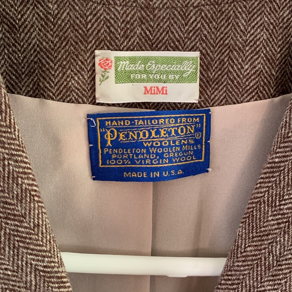 Pendleton Vintage Virgin Wool Herringbone Blazer … - image 5